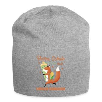 Endlich Schulkind 1 Klasse Schultüte mit Fuchs - Jersey-Beanie - Grau meliert - Vorne