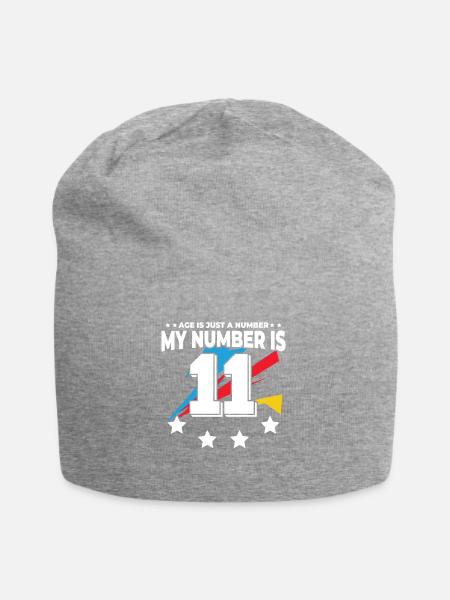 Alter Ist Nur Zahl - 11. Geburtstag - Jersey-Beanie - Grau meliert
