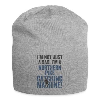Dad Catching - Pike Fishing - Jersey Beanie - heather grey - Front