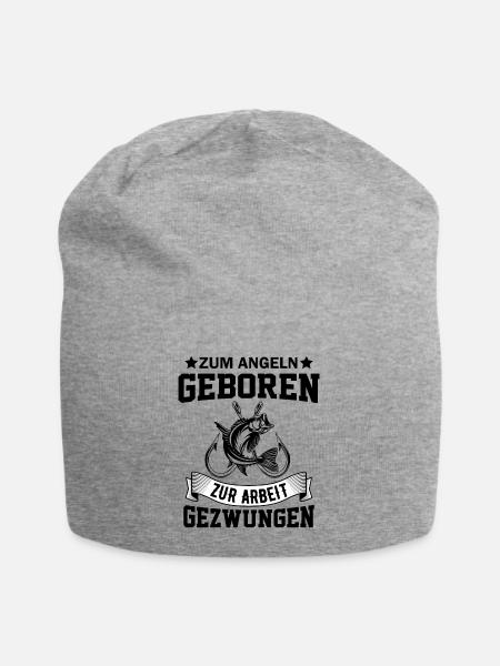 Zum Angeln geboren zum Arbeiten gezwunen Angler - Jersey-Beanie - Grau meliert