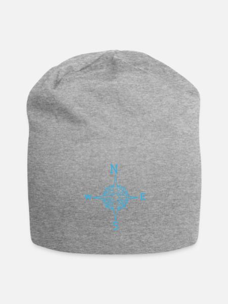 Windrose Nautik Seefahrt Meer Küste maritim Ahoi - Jersey-Beanie - Grau meliert