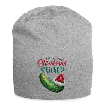 Merry Christmas Funny Christmas Cucumber - Jersey Beanie - heather grey - Front
