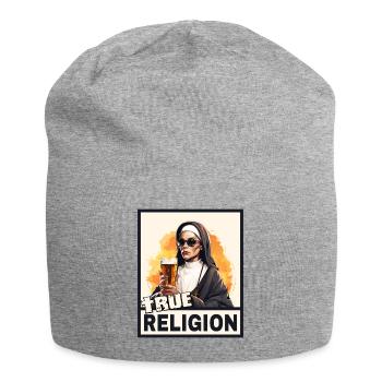 Sexy Nonne trinkt Alkohol Lustiger Spruch - Jersey-Beanie - Grau meliert - Vorne