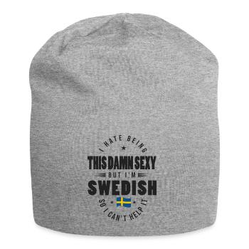 I'm Swedish Funny Swedish T Shirt - Jersey Beanie - heather grey - Front