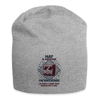 Le foin est excellent - Mama Dad - Bonnet en jersey - gris chiné - Devant