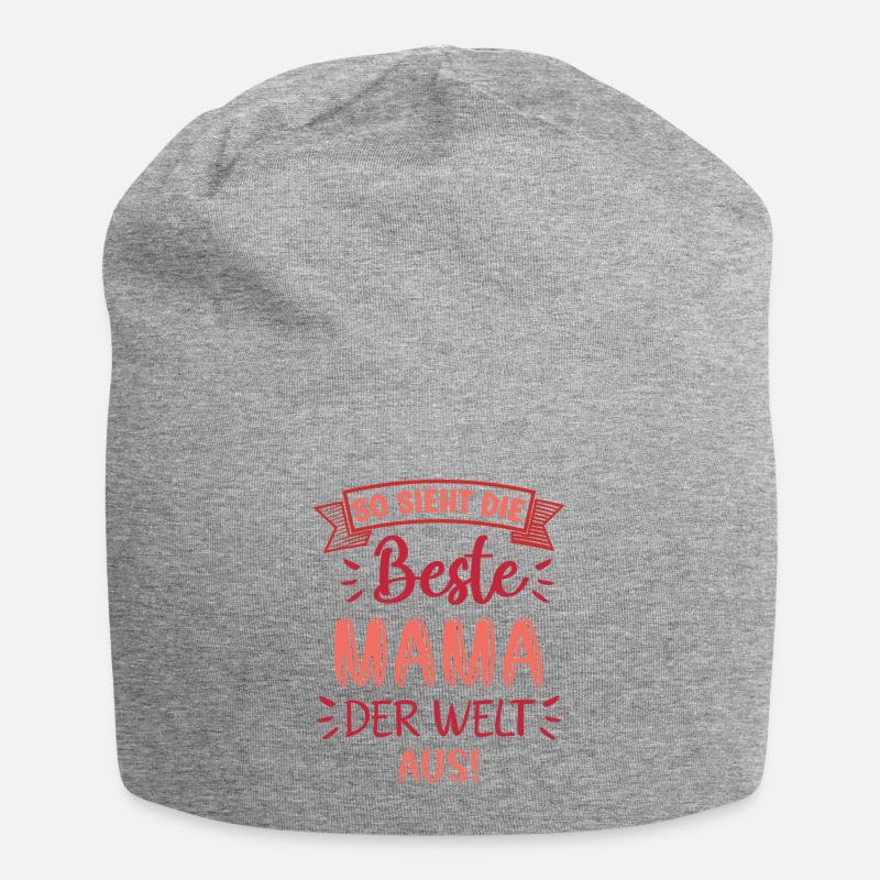 So sieht die Beste Mama der Welt aus Mutter Spruch - Jersey-Beanie - Grau meliert