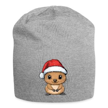 Quokka Christmas Sweet Cute Xmas Christmassy - Jersey Beanie - heather grey - Front
