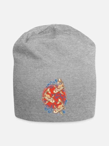 Koi Fische Koi Karpfen Liebhaber - Jersey-Beanie - Grau meliert