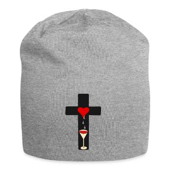 Kreuz Kreuze Kruzifix Horror Halloween - Jersey-Beanie - Grau meliert - Vorne