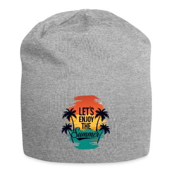Lets Enjoy the Summer with Palm Trees - Jersey-Beanie - Grau meliert - Vorne