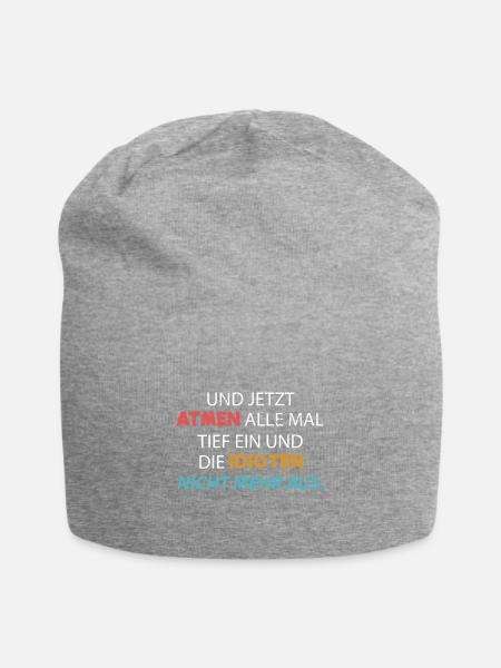 Böser Sarkasmus Ironie Witziger Spruch Idioten - Jersey-Beanie - Grau meliert