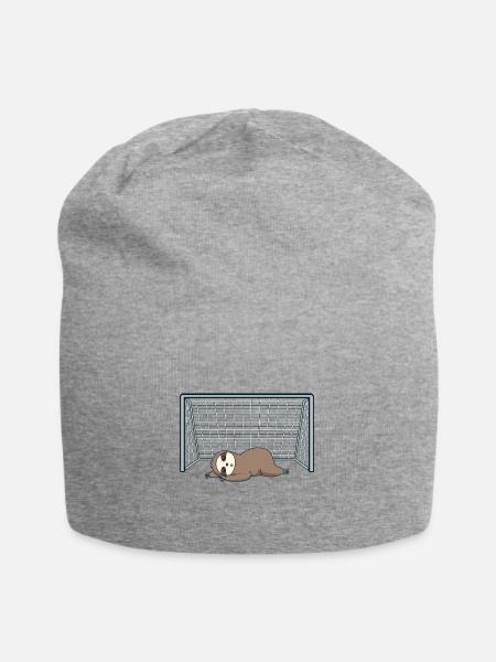 Fußball Torwart Faultier Schlafen - Jersey-Beanie - Grau meliert