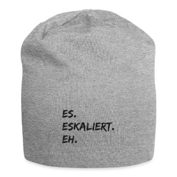 Spruch - Es. Eskaliert. Eh. - Jersey-Beanie - Grau meliert - Vorne