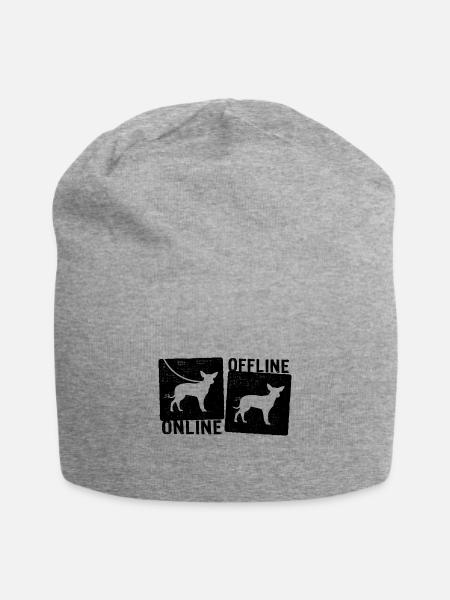 Online Offline - Chihuahua Hund Hundeleine - Jersey-Beanie - Grau meliert