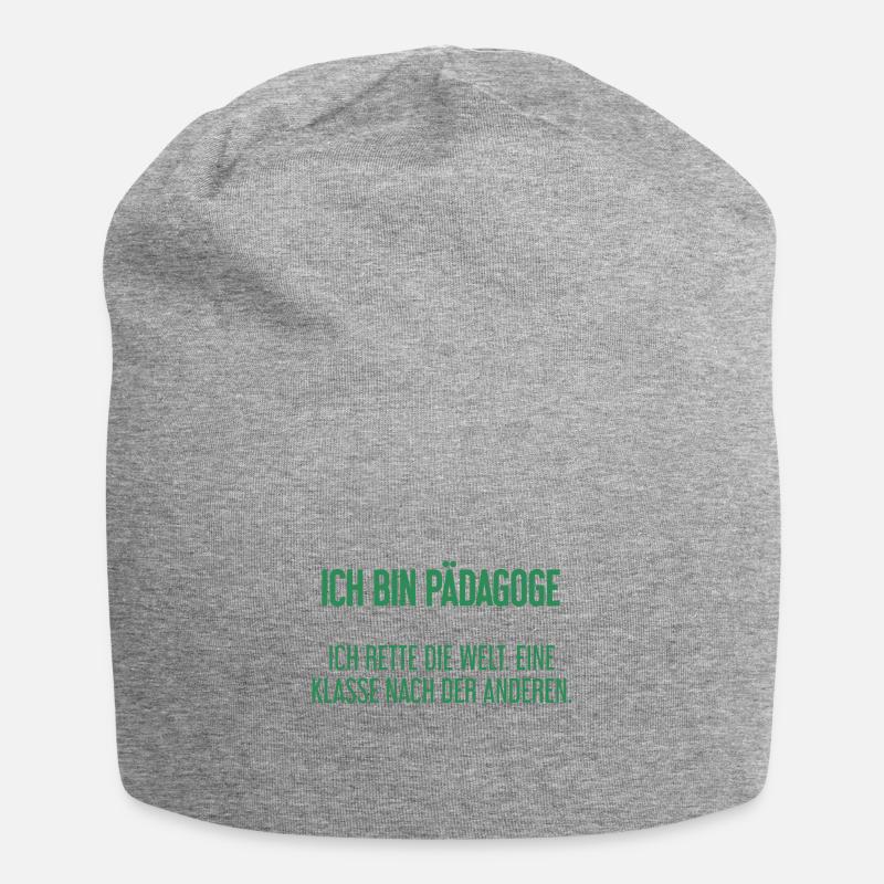 Ich bin Pädagoge - ich rette die Welt - Jersey-Beanie - Grau meliert