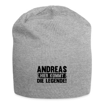 Vorname Andreas - Jersey-Beanie - Grau meliert - Vorne