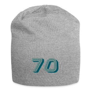 70. 70 ANS. 70e ANNIVERSAIRE. ANNIVERSAIRE 70 ANS. - Bonnet en jersey - gris chiné - Devant
