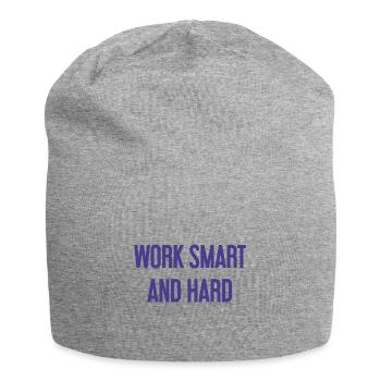 Travailler intelligemment et dur – La devise du succès pour ceux qui agissent - Bonnet en jersey - gris chiné - Devant
