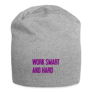 Travailler intelligemment et dur – La devise du succès pour ceux qui agissent - Bonnet en jersey - gris chiné - Devant