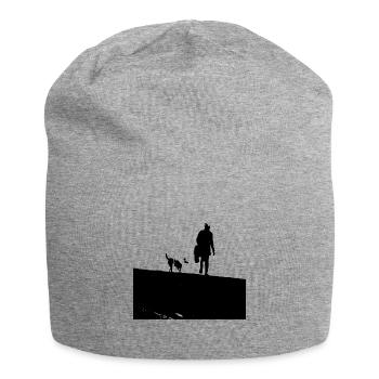 A Walk with my dog - Promenade avec le chien - Bonnet en jersey - gris chiné - Devant