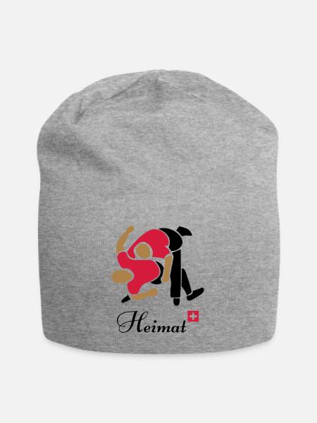 Schwingen - Jersey-Beanie - Grau meliert