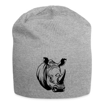 Rhino Animal Welfare Symbol - Jersey Beanie - heather grey - Front