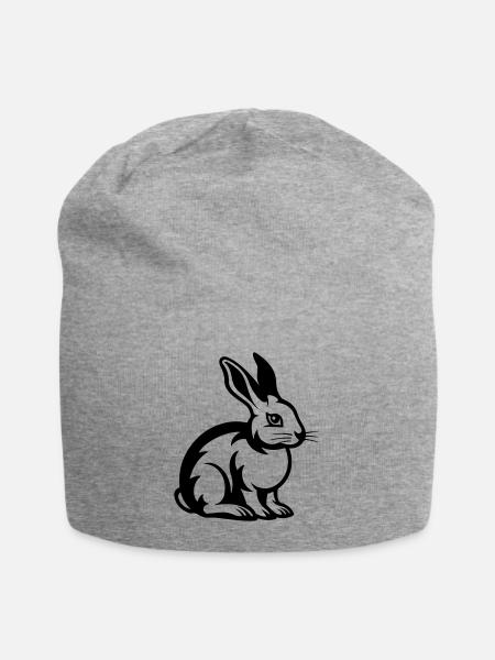 Ostern Symbol Hase - Jersey-Beanie - Grau meliert