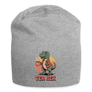 Tea Rex Dinosaur - Jersey Beanie - heather grey - Front