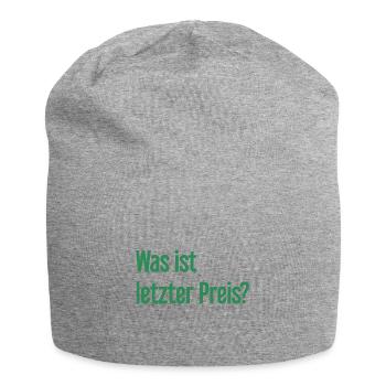 Was ist letzter Preis? - Jersey-Beanie - Grau meliert - Vorne