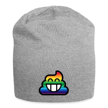 Emoticon Rainbow Poop Stinkfingers - Jersey-Beanie - Grau meliert - Vorne