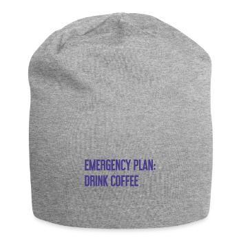 Kaffee-Notfallplan - Jersey-Beanie - Grau meliert - Vorne