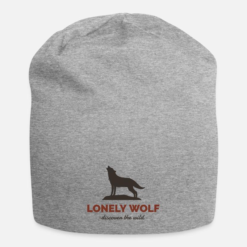 Lonely wolf - Jersey Beanie - heather grey