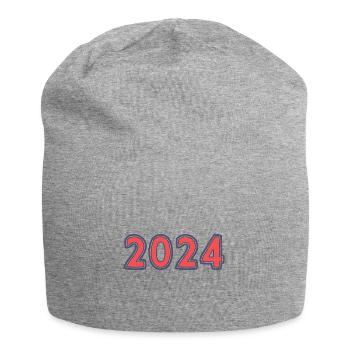 2024. JAHR. ALLES GUTE ZUM NEUEN JAHR - Jersey-Beanie - Grau meliert - Vorne