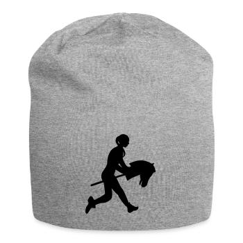 Gallop on the stick horse - Jersey Beanie - heather grey - Front