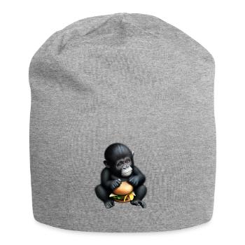 Gorilla aime les cheeseburgers - Bonnet en jersey - gris chiné - Devant