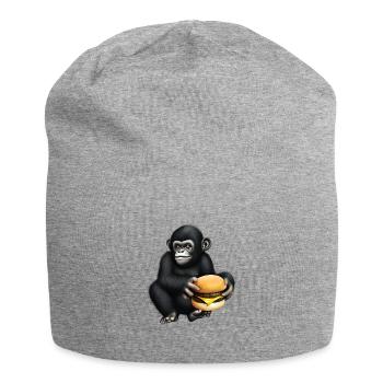 Gorilla aime les cheeseburgers - Bonnet en jersey - gris chiné - Devant