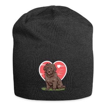Neufundländer Hund mit großem Herzen - Jersey-Beanie - Anthrazit - Vorne
