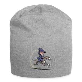 Magician rides greyhound for magicians and magic fans - Jersey Beanie - heather grey - Front