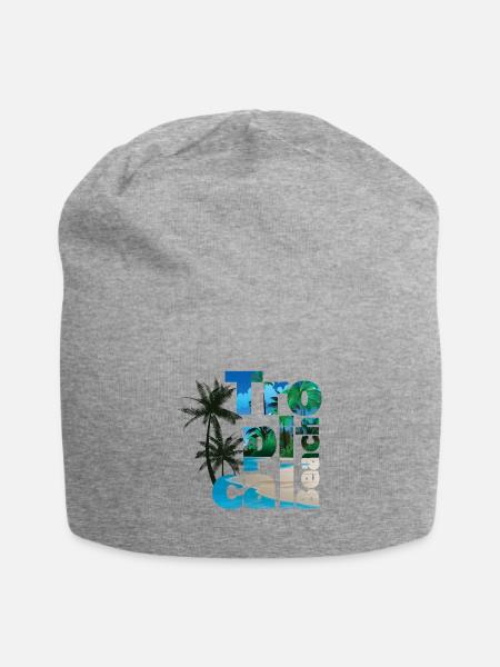 Tropical Beach - Jersey-Beanie - Grau meliert