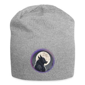 Le loup-garou aime la lune - Bonnet en jersey - gris chiné - Devant