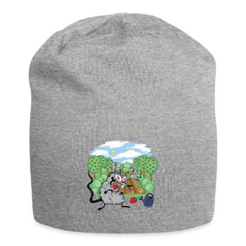Ratte Gärtnern Ratten Nager Erdbeeren Maus Mäuse - Jersey-Beanie - Grau meliert - Vorne