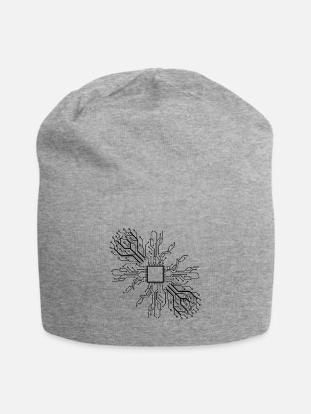 elektriker Elektrik Elektronik Beruf Spannung CPU - Jersey-Beanie - Grau meliert