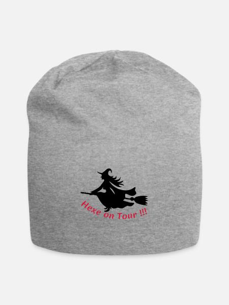 Hexe-on-Tour - Jersey-Beanie - Grau meliert