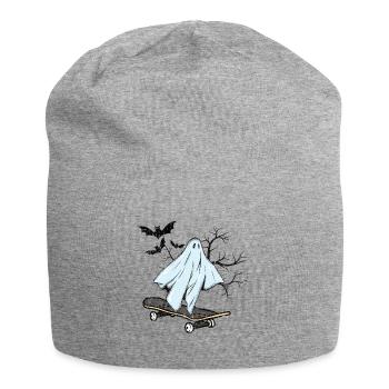 Lustiges Gespenst Skateboard Halloween Geschenk - Jersey-Beanie - Grau meliert - Vorne