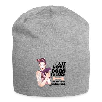 Tatouages de maman chien os de chiot - Bonnet en jersey - gris chiné - Devant