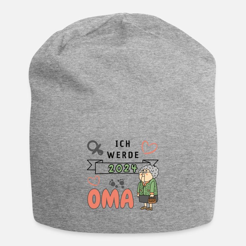 Ich werde 2024 Oma - Jersey-Beanie - Grau meliert