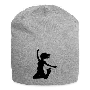 Silhouette Woman - Jersey Beanie - heather grey - Front