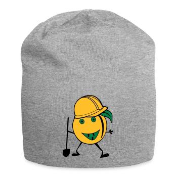 travailleur de la construction d'orange - Bonnet en jersey - gris chiné - Devant