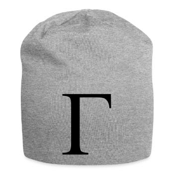 gamma greek - Jersey Beanie - heather grey - Front