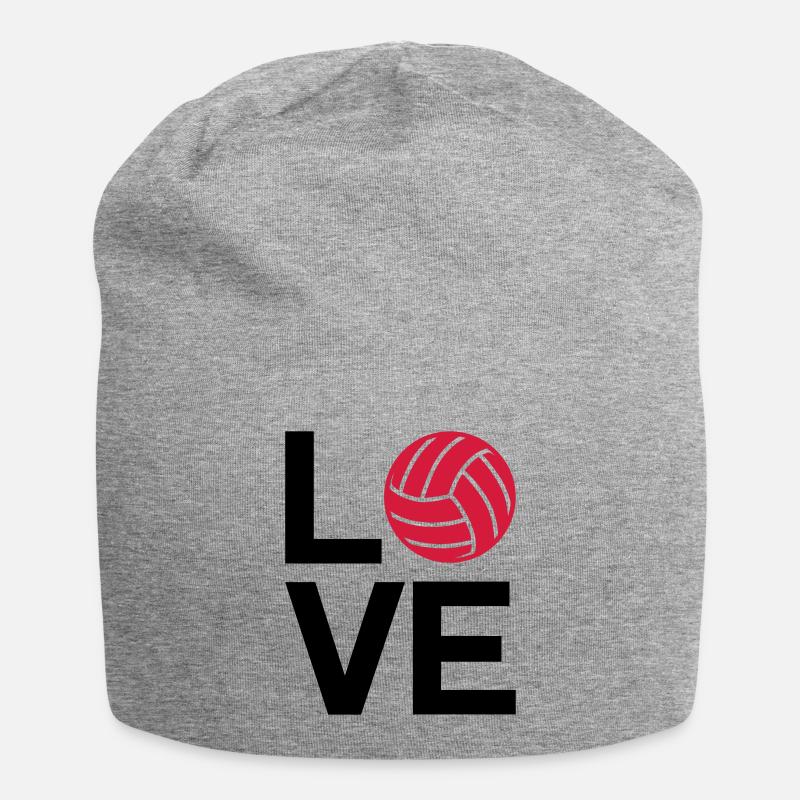 liebe, Volleyball - Jersey-Beanie - Grau meliert